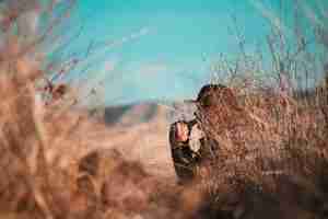 man hunting ducks