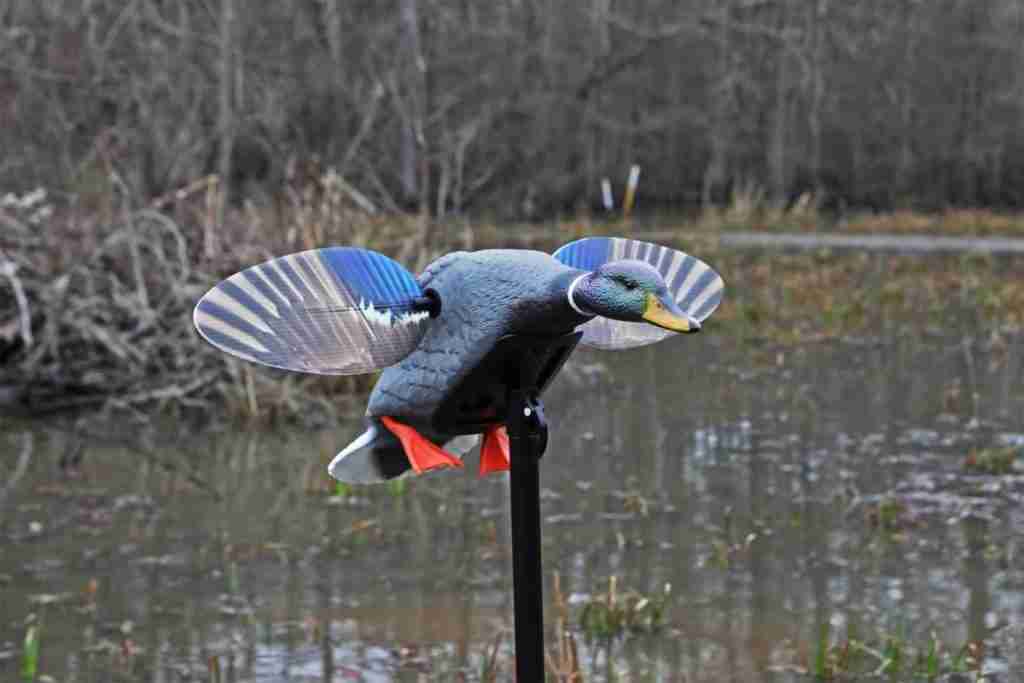 Spinner motion decoy over water
